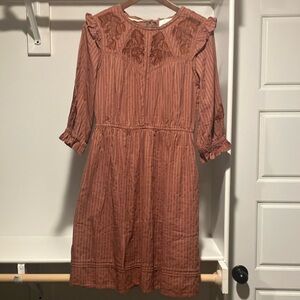 Embroidered Mauve Dress